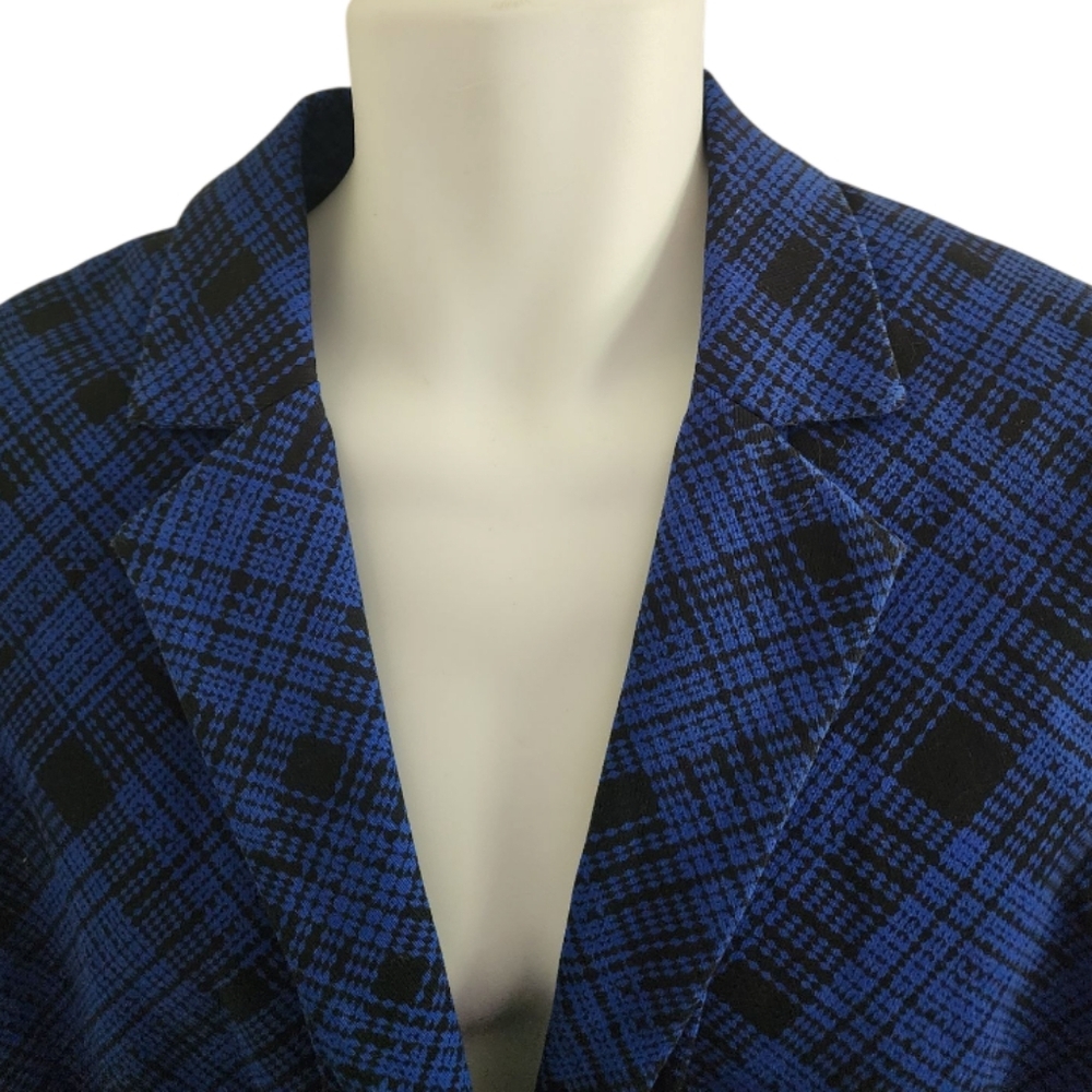 Lord & Taylor Patterned Office Preppy Wedding Formal Cobalt Blue Blazer - Womens - Picture 4 of 10
